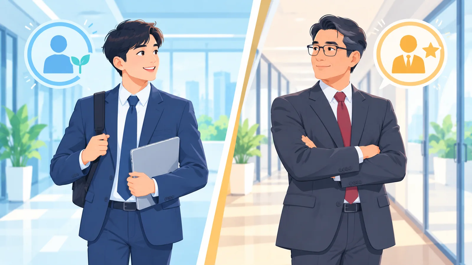 Paghahambing ng junior at senior na empleyado sa negosasyon