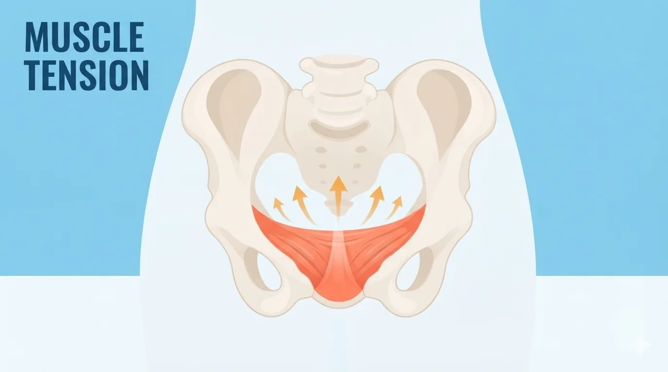 Guhit ng pelvic floor muscles sa ilalim ng pelvis