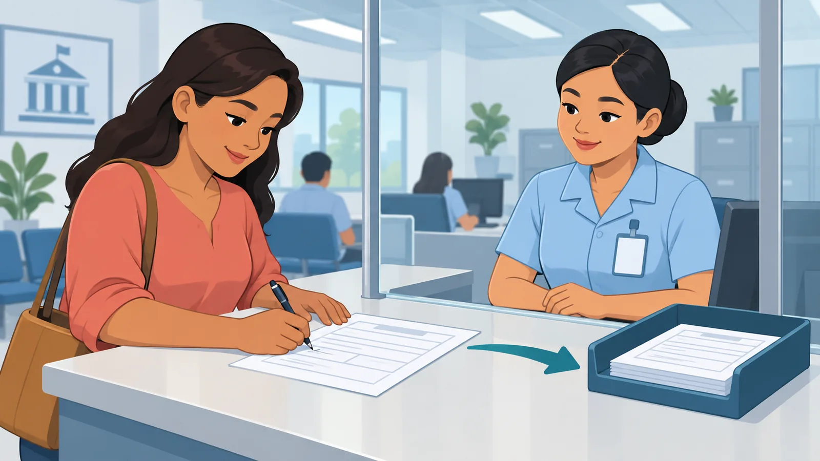 Pagpirma ng application form sa harap ng Election Officer