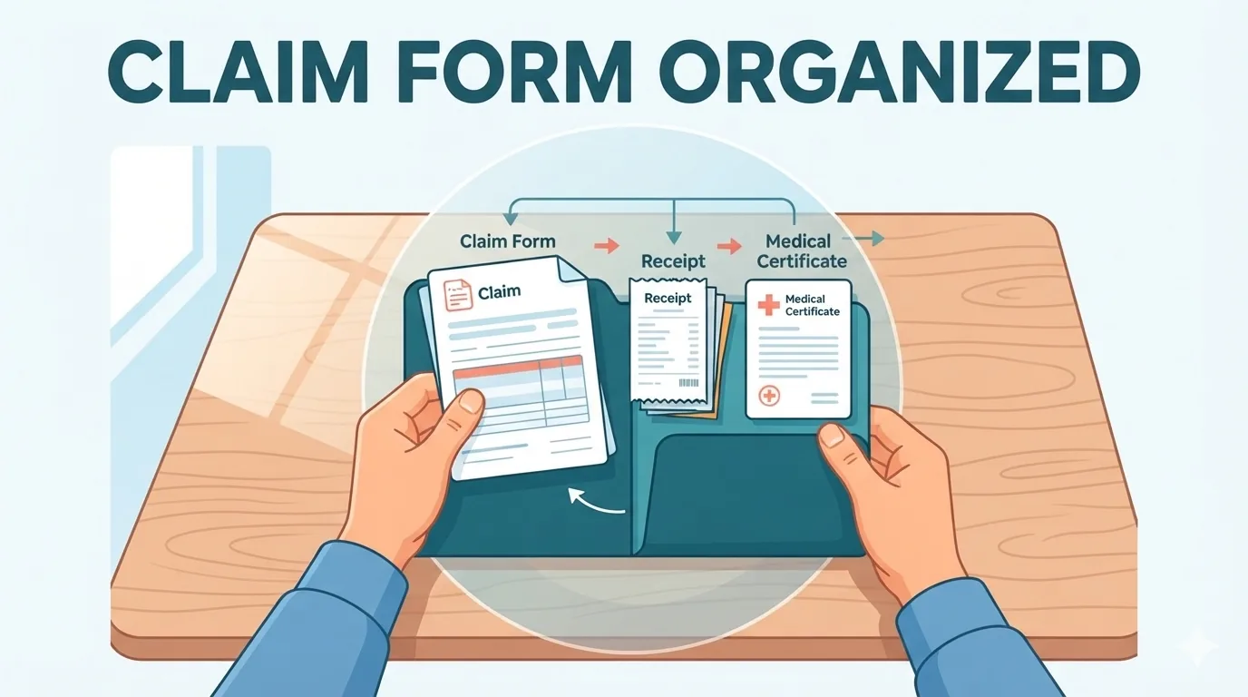 Pag-oorganisa ng mga dokumento para sa claim