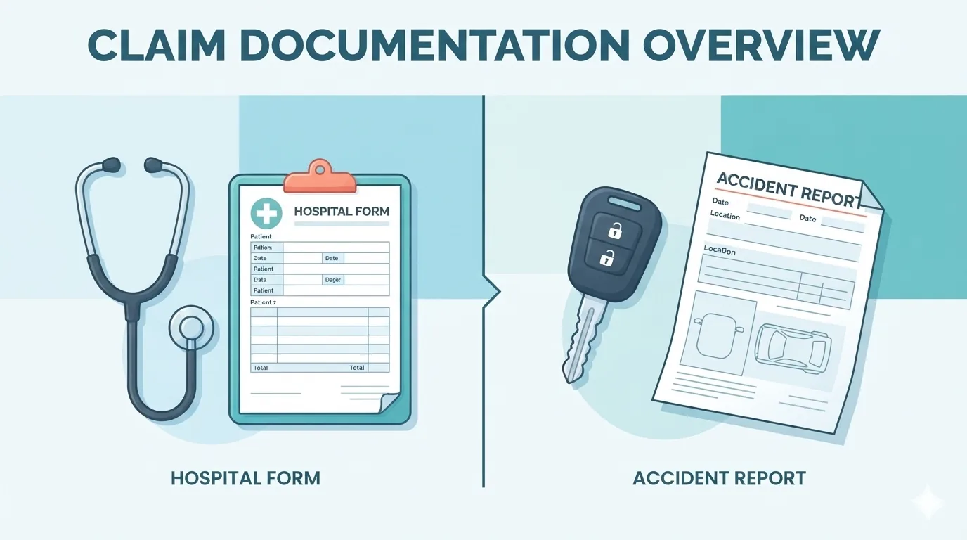 Paghahambing ng health at car insurance claim