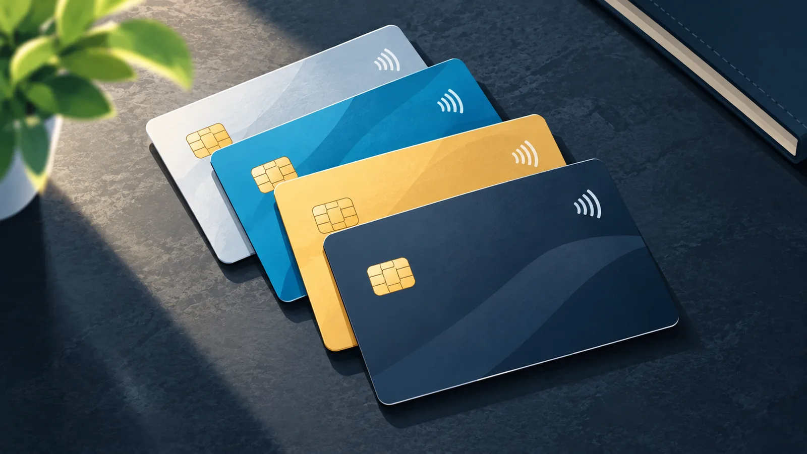 Pangkalahatang larawan ng iba't ibang credit card