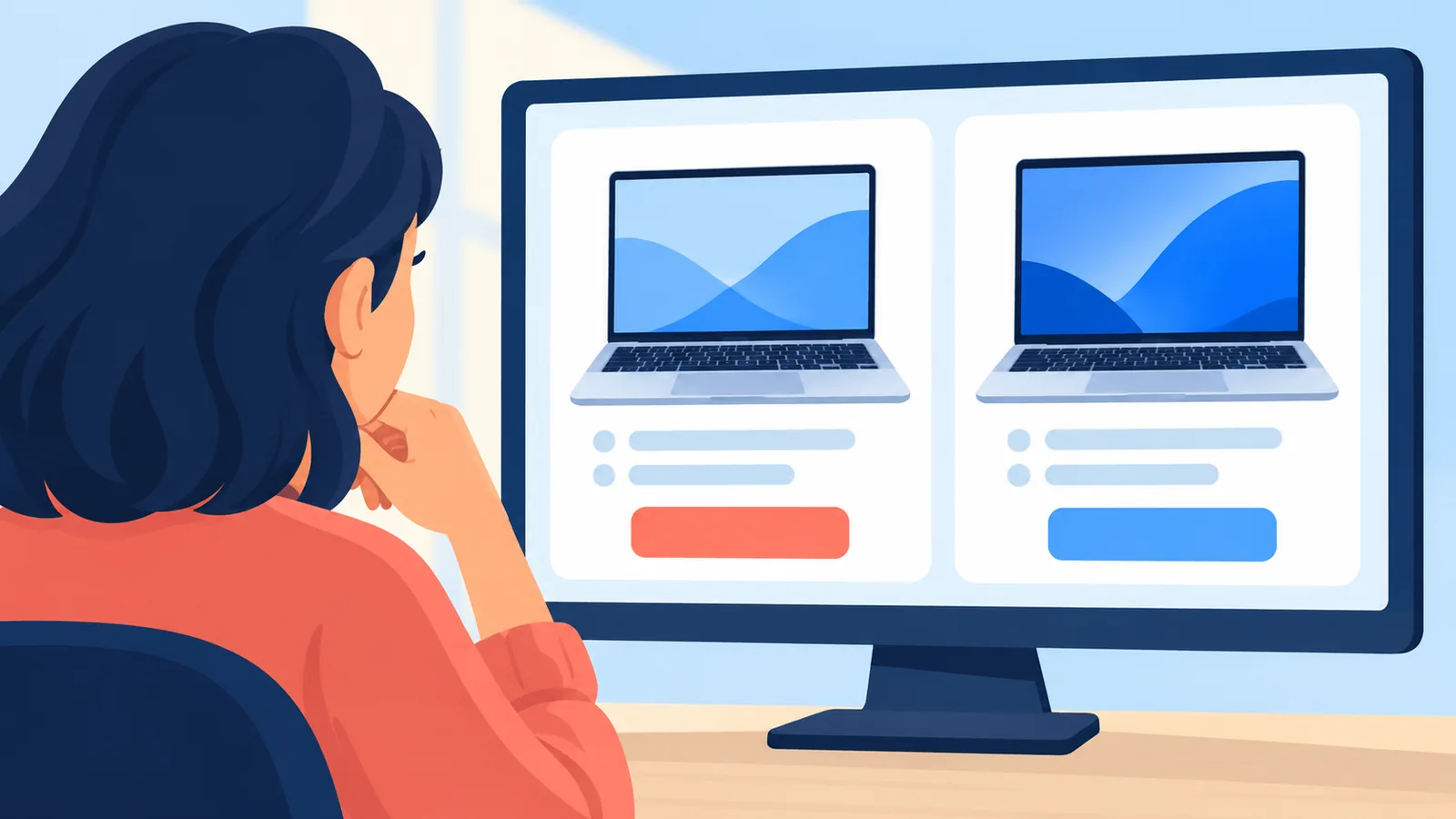 Mamimili na naghahambing ng presyo ng laptop sa dalawang website