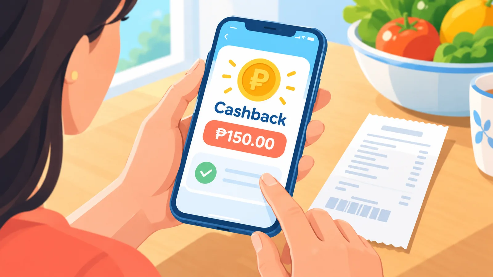 Paggamit ng cashback app sa pagbili ng grocery