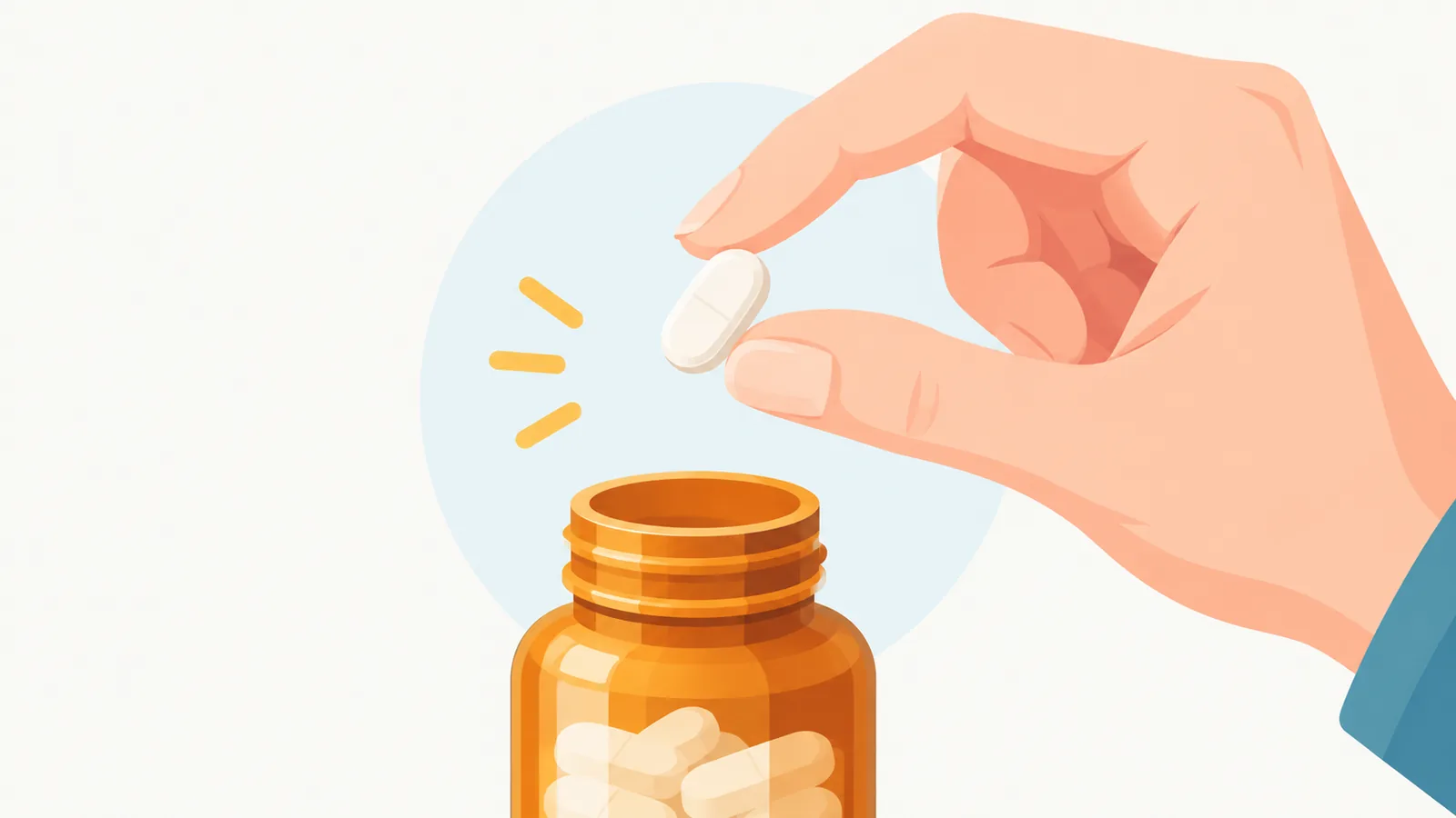 Kamay na humahawak ng melatonin tablet