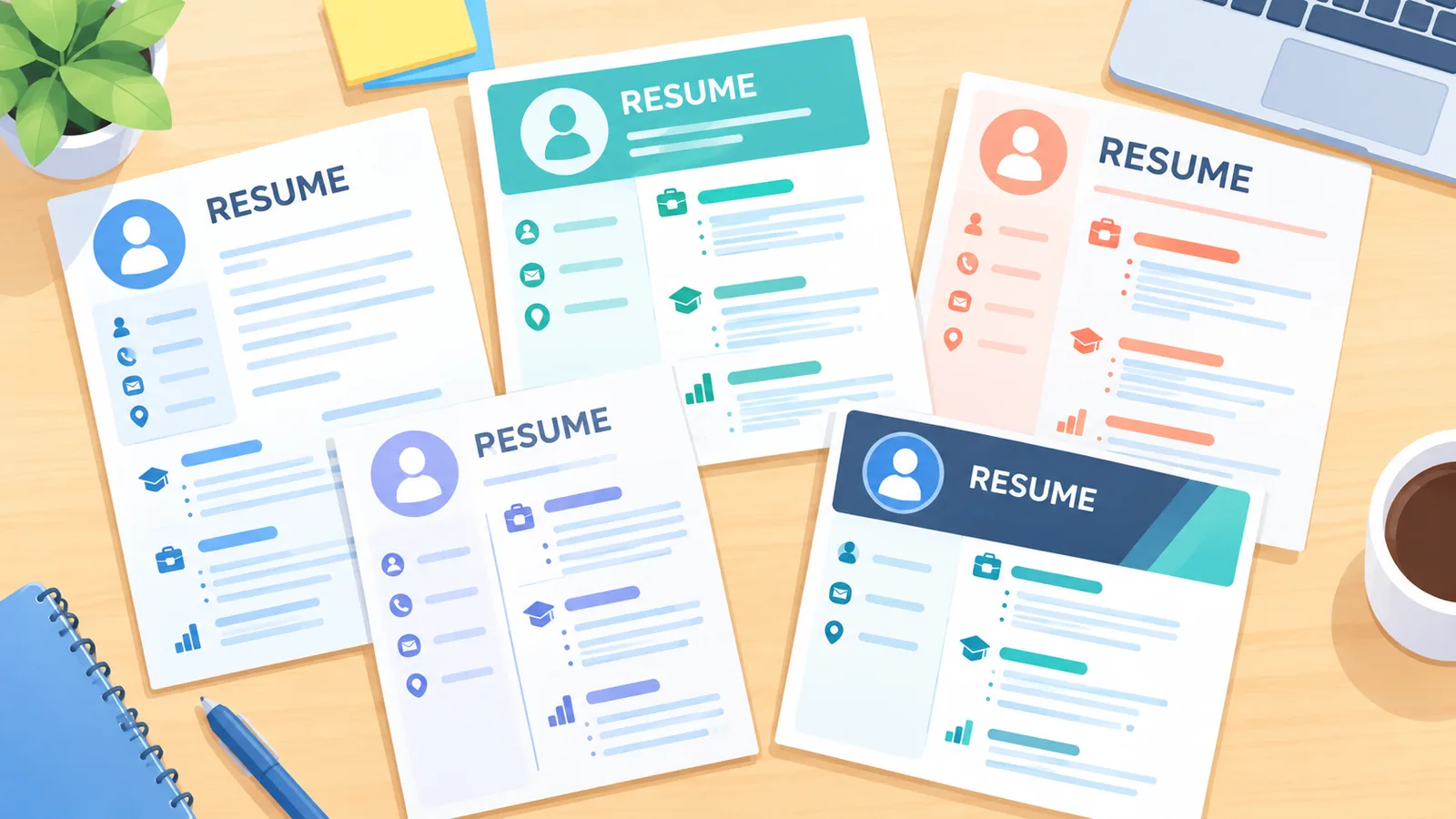 Différents modèles de CV proposés par les outils comparés