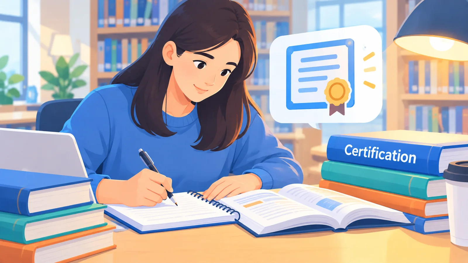 Étudiant passant un examen de certification professionnelle