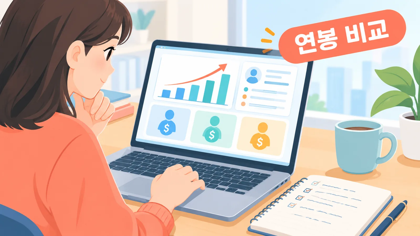 Personne effectuant une recherche de salaire sur un ordinateur portable