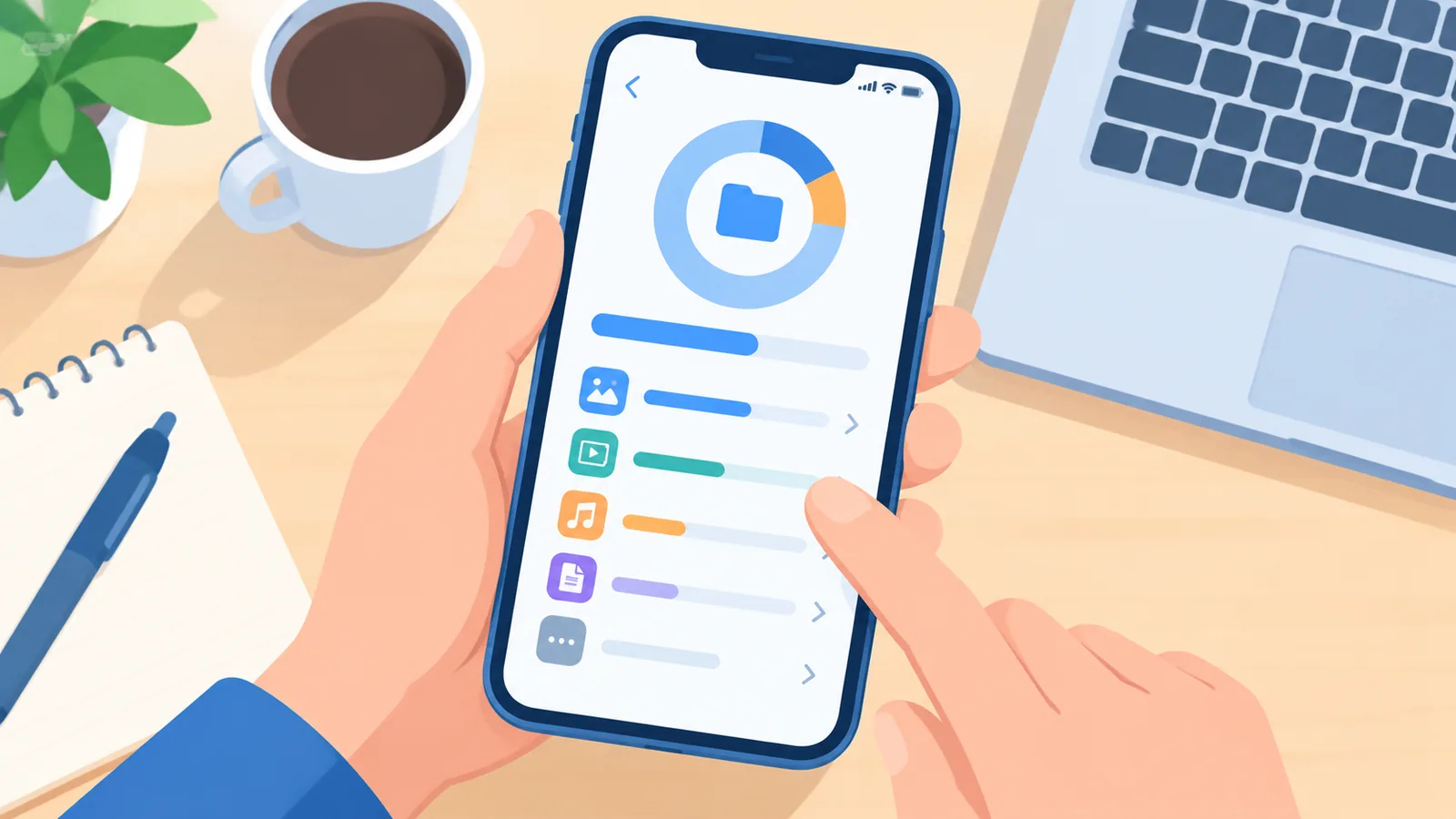 Consultation de l'espace de stockage iCloud sur un smartphone