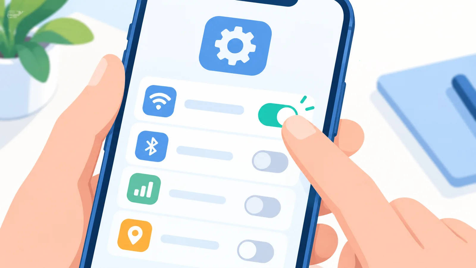 Activation d'un réglage iCloud sur un smartphone