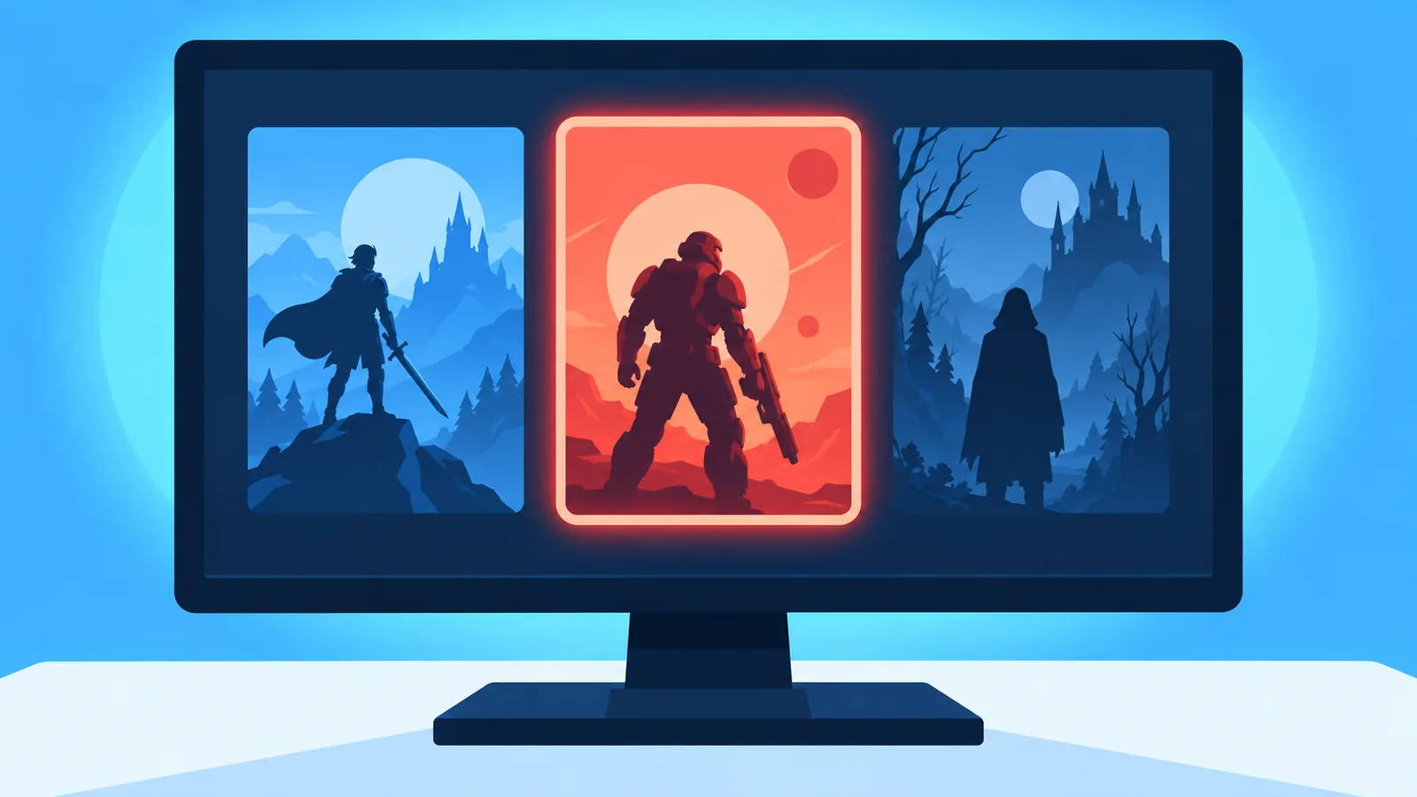 Bibliothèque de jeux Steam affichée sur un écran d'ordinateur