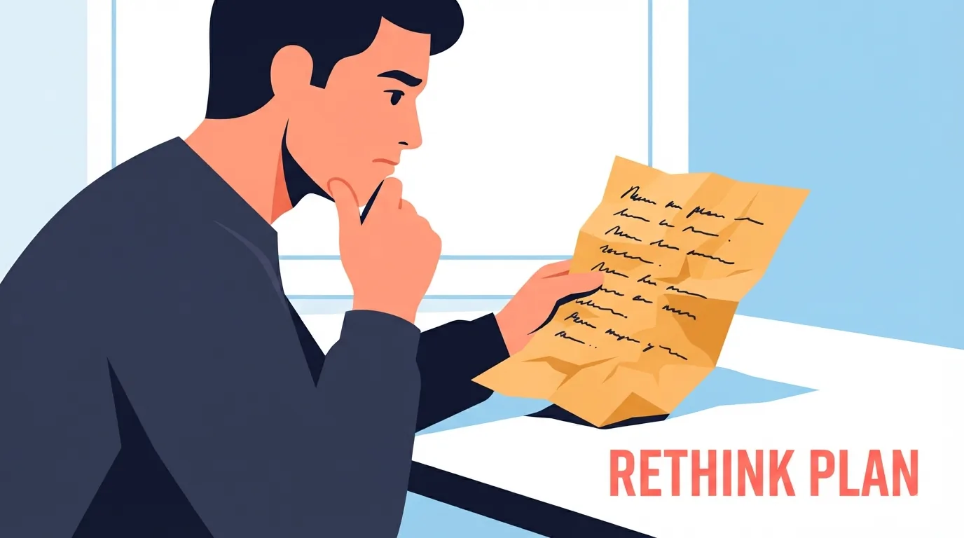 Personne réfléchissant à ses résolutions sur un bureau