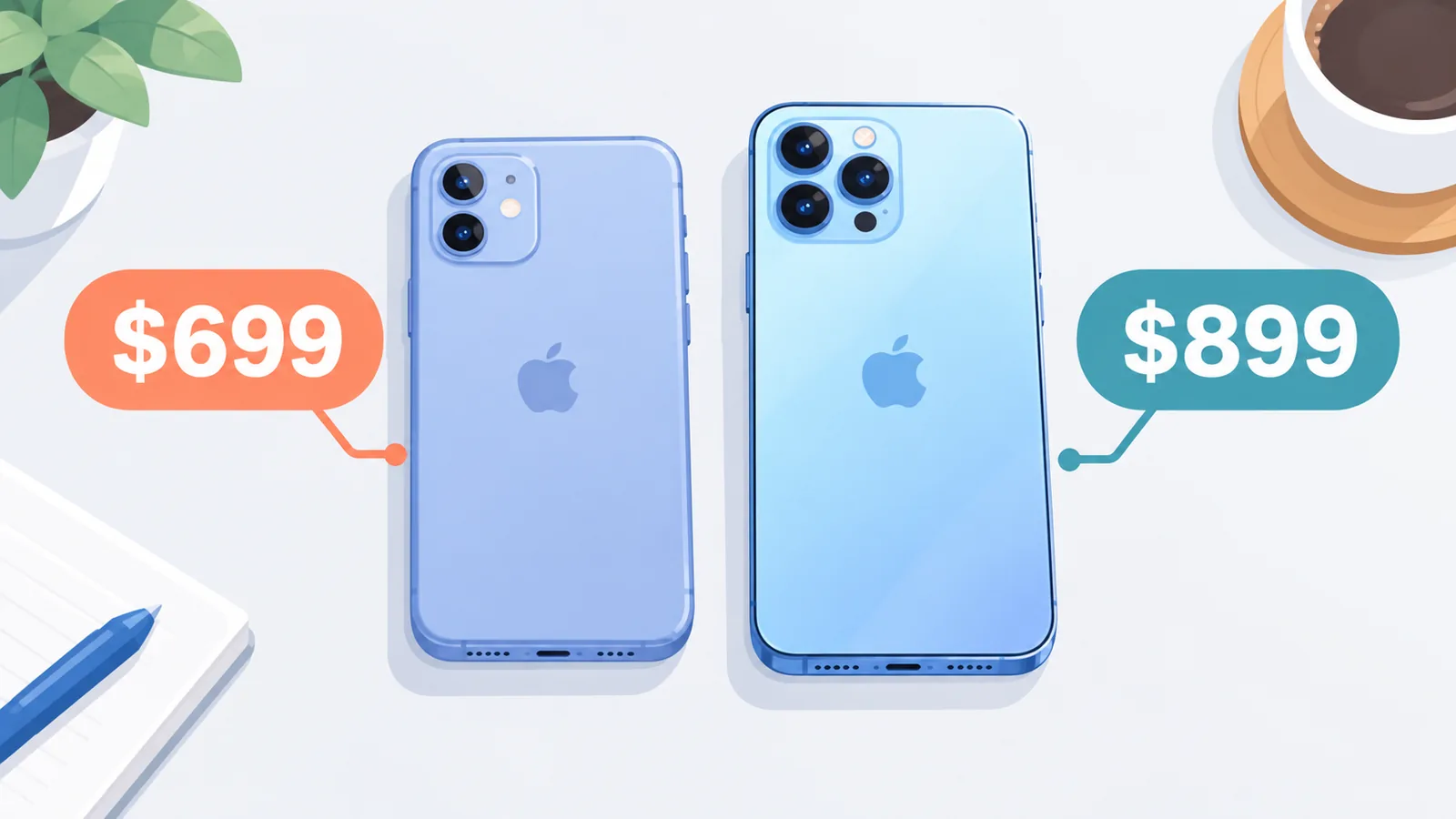 Deux smartphones de générations différentes posés côte à côte sur une table