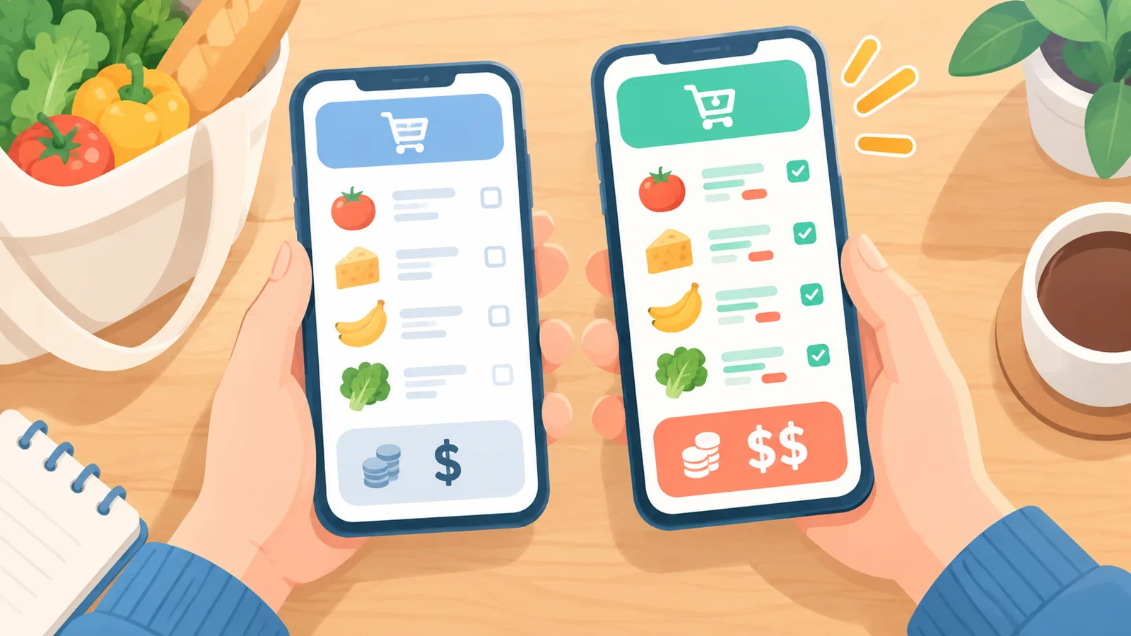 Comparaison de deux applications de coupons sur smartphone