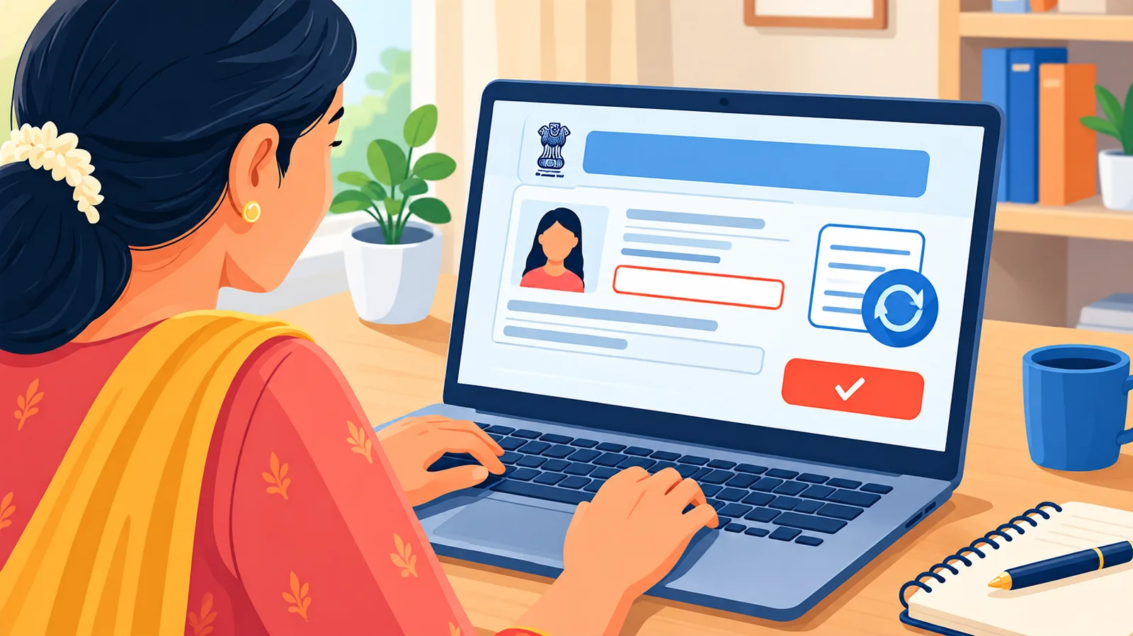 निर्वाचन कार्यालय में फॉर्म जमा करता नागरिक