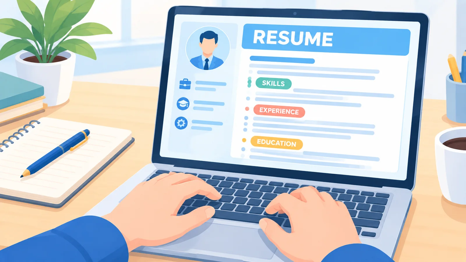 Mengetik dan menyorot kata kunci pada CV agar lolos ATS