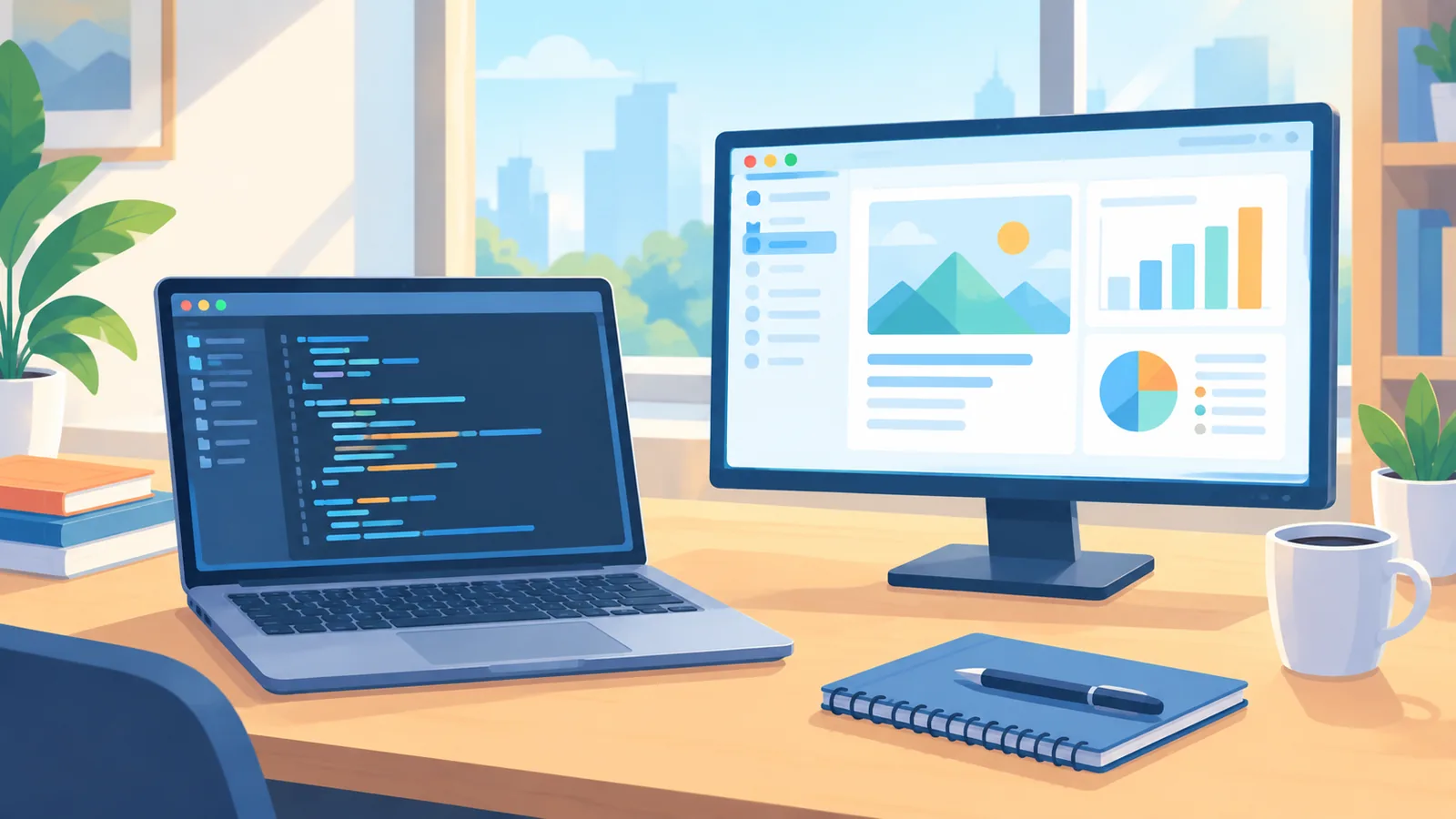 Bekerja dengan aplikasi berbeda di laptop dan desktop