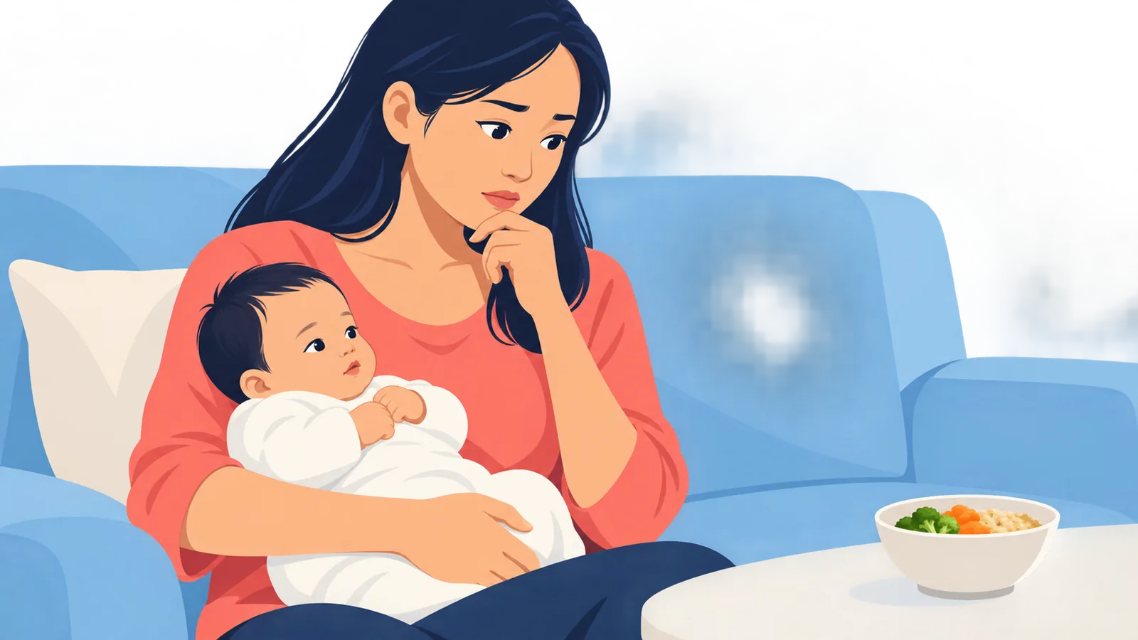 Ibu menyusui mempertimbangkan pola makan sehat di rumah