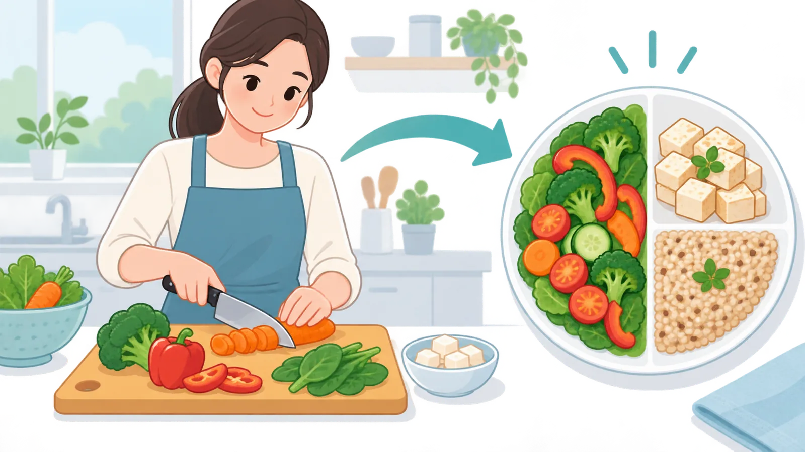 Menyiapkan menu diet seimbang dengan defisit kalori moderat