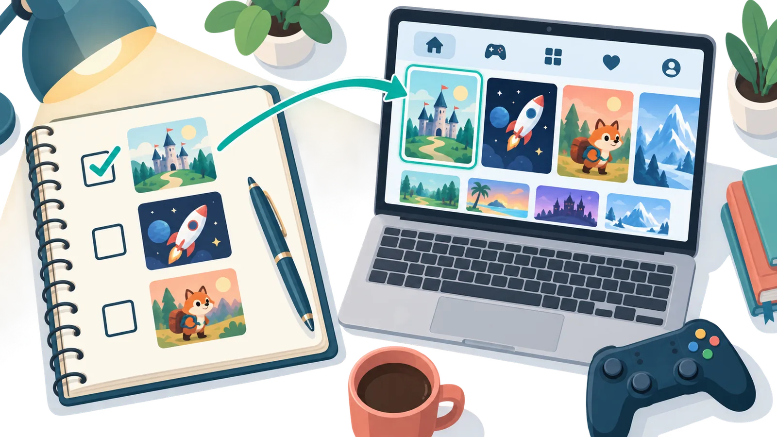 Checklist sebelum membeli game ditulis di catatan