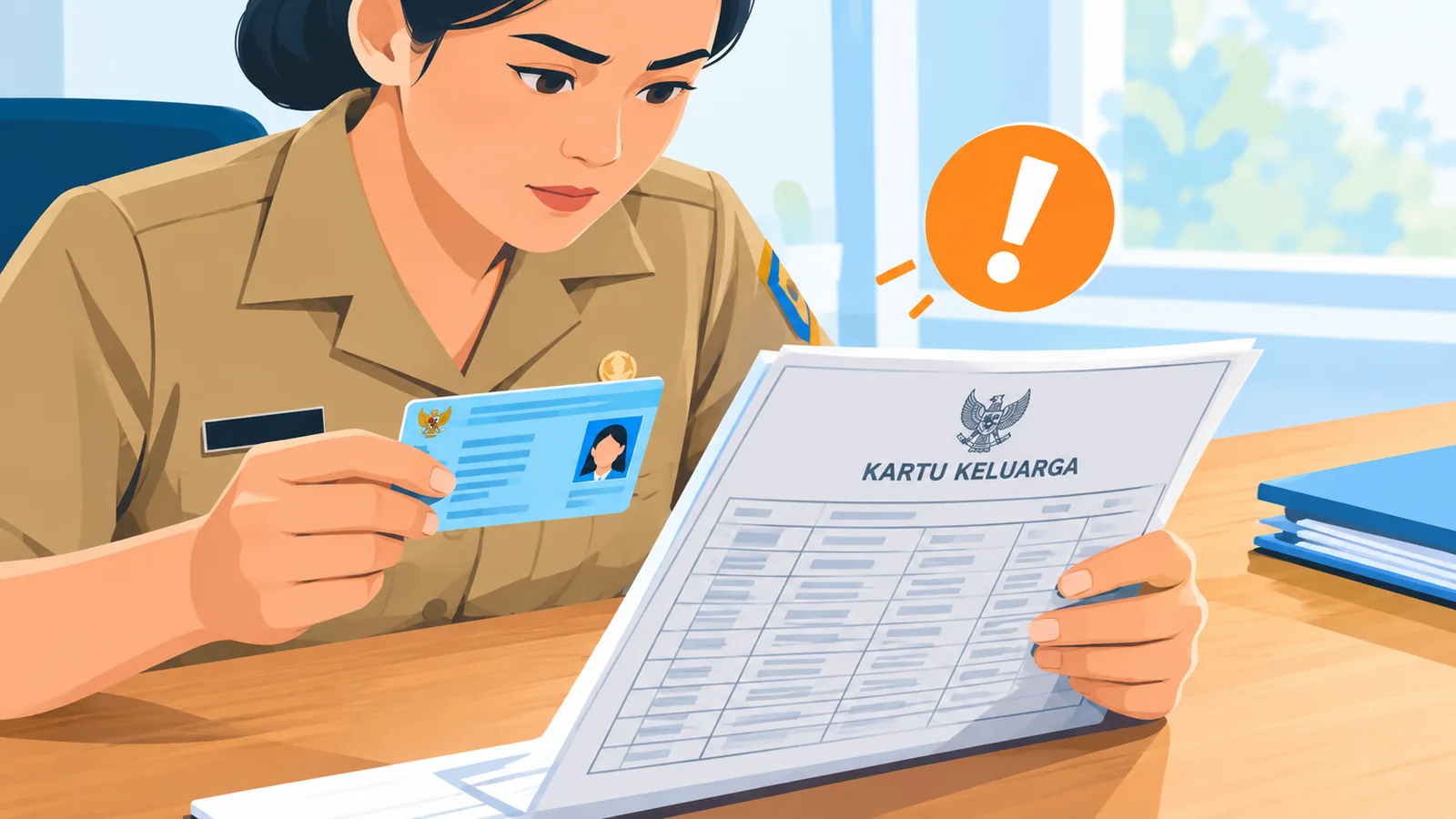 Petugas memeriksa dokumen kependudukan warga