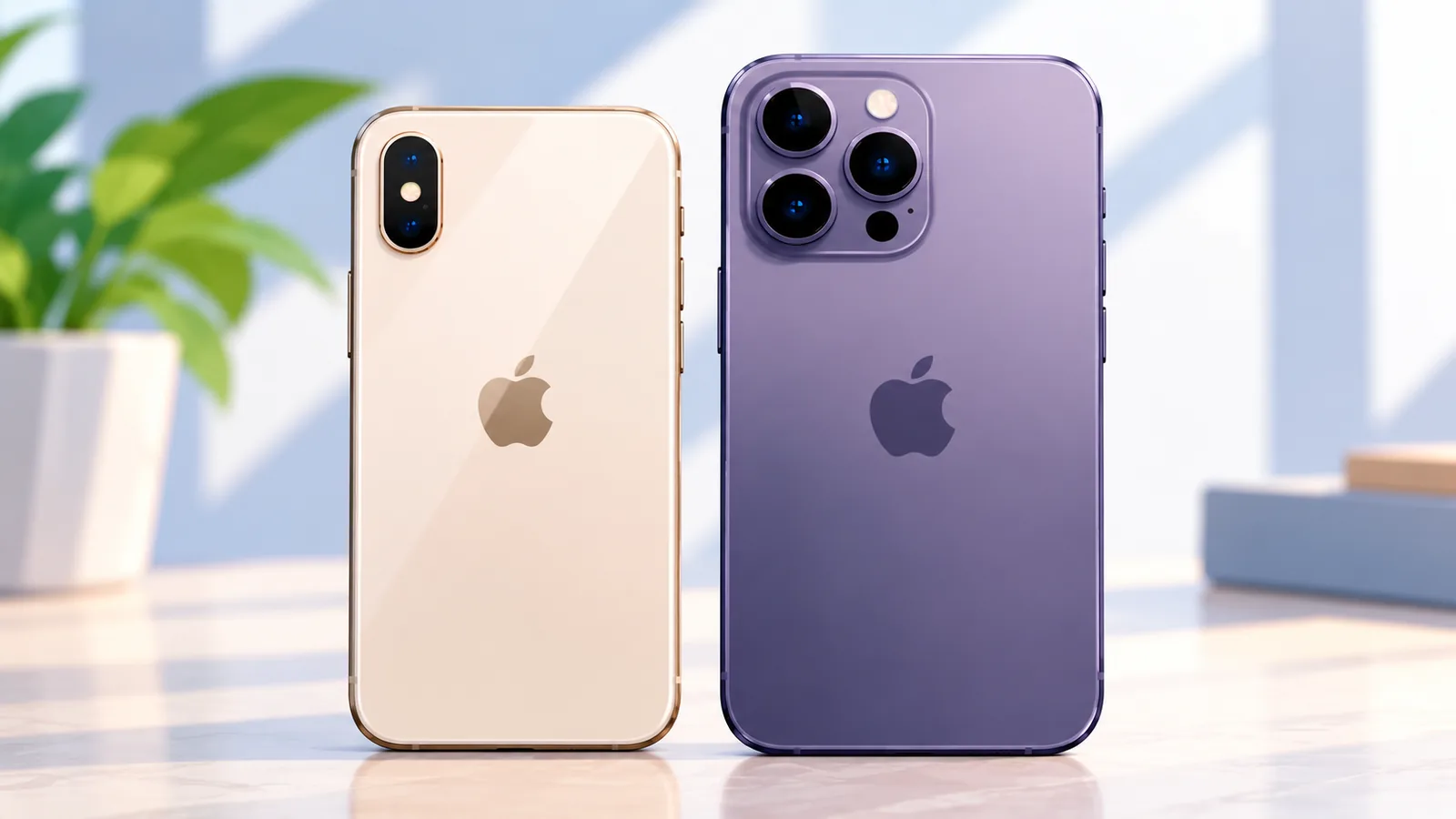 Dua generasi iPhone berdampingan