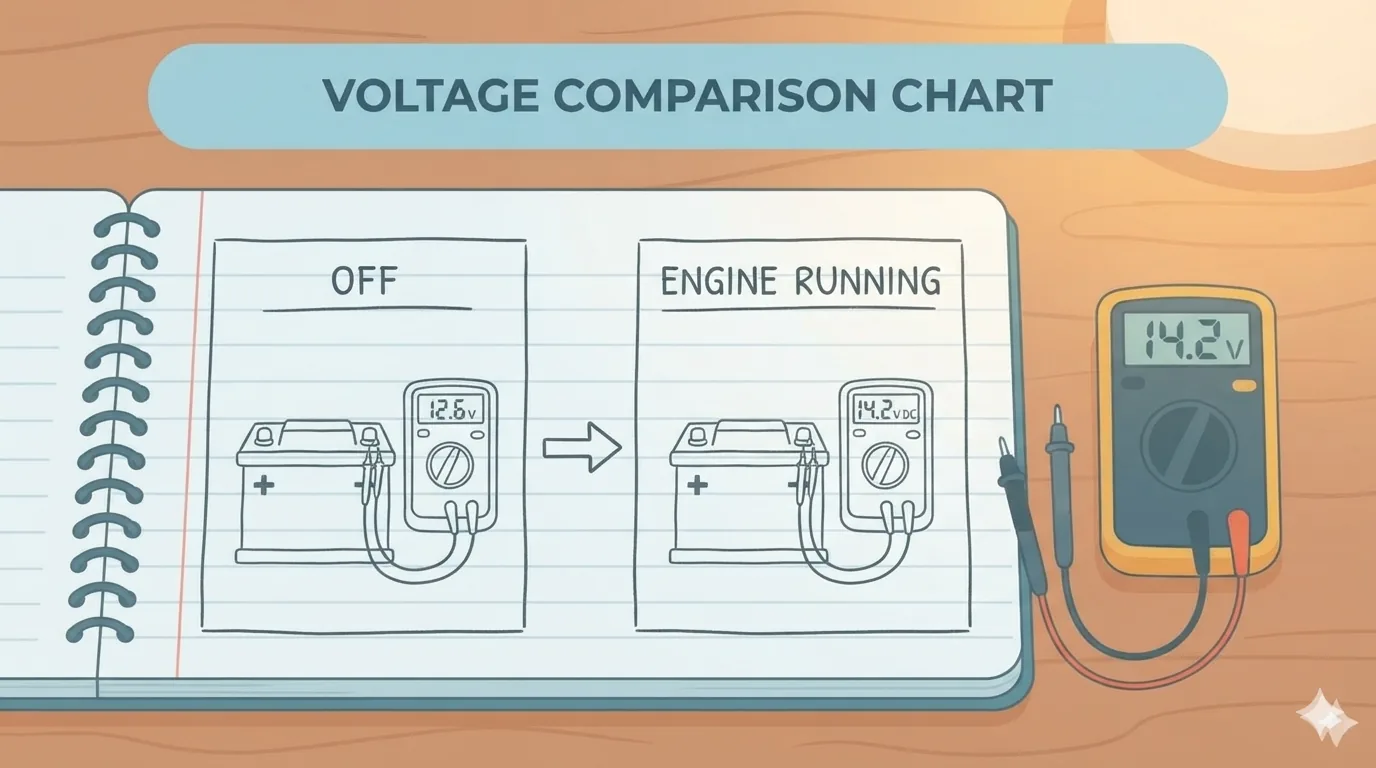 Confronto dei valori di tensione della batteria auto