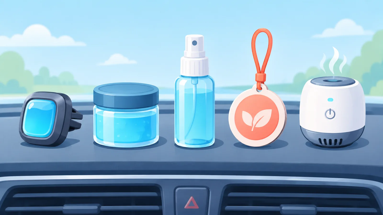 Diverse tipologie di deodoranti per auto a confronto