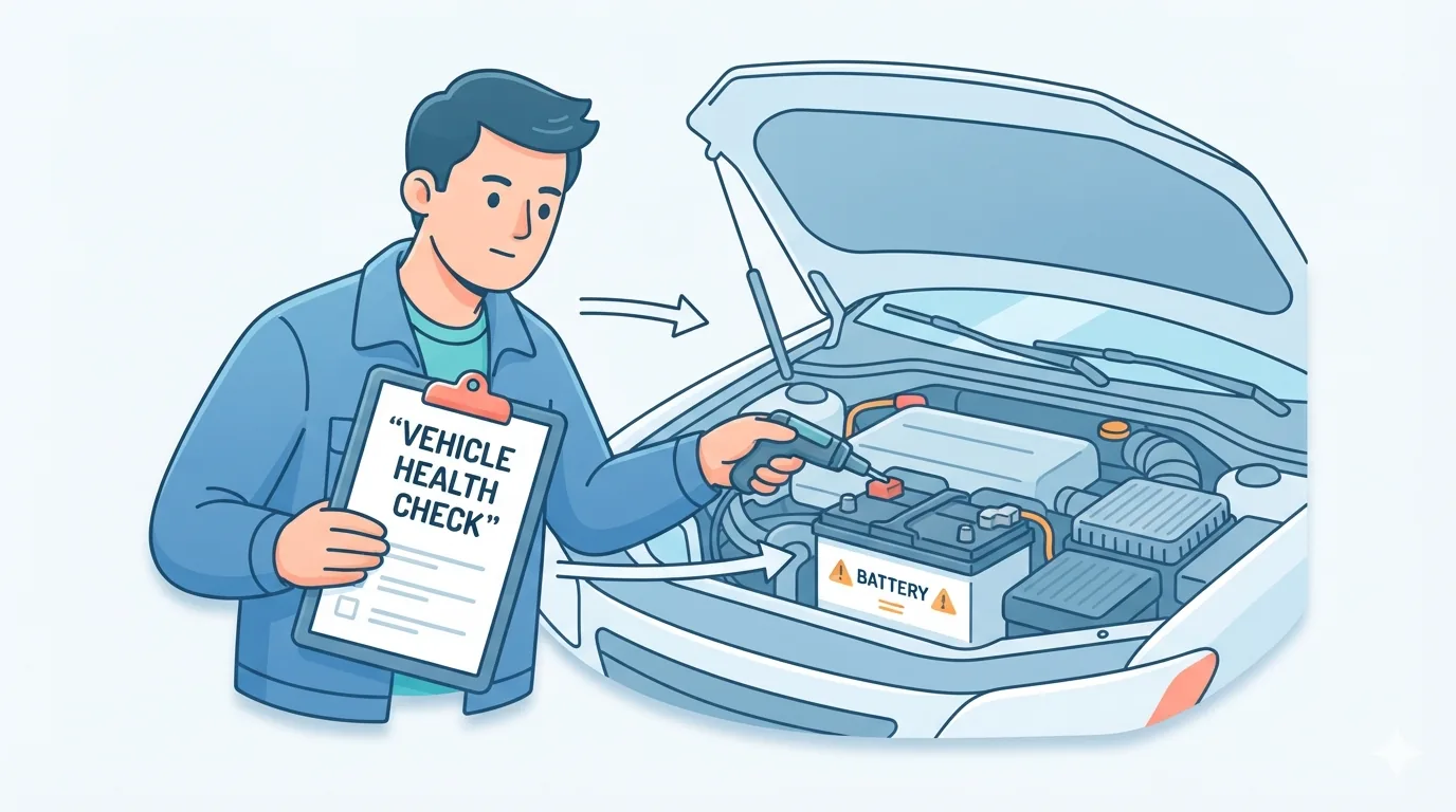 Verifica della checklist pre-acquisto sulla batteria auto
