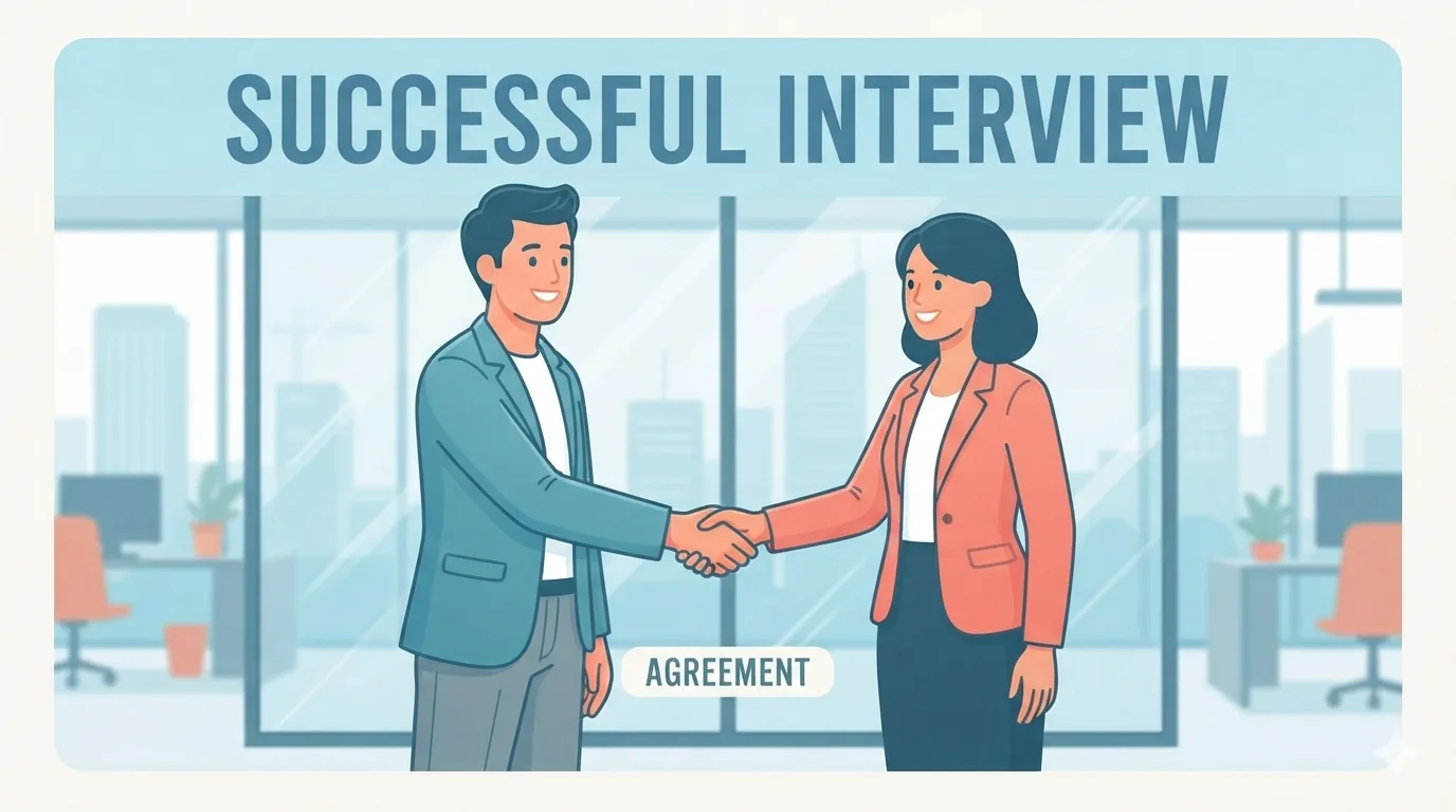 Due professionisti si stringono la mano dopo un colloquio di lavoro riuscito