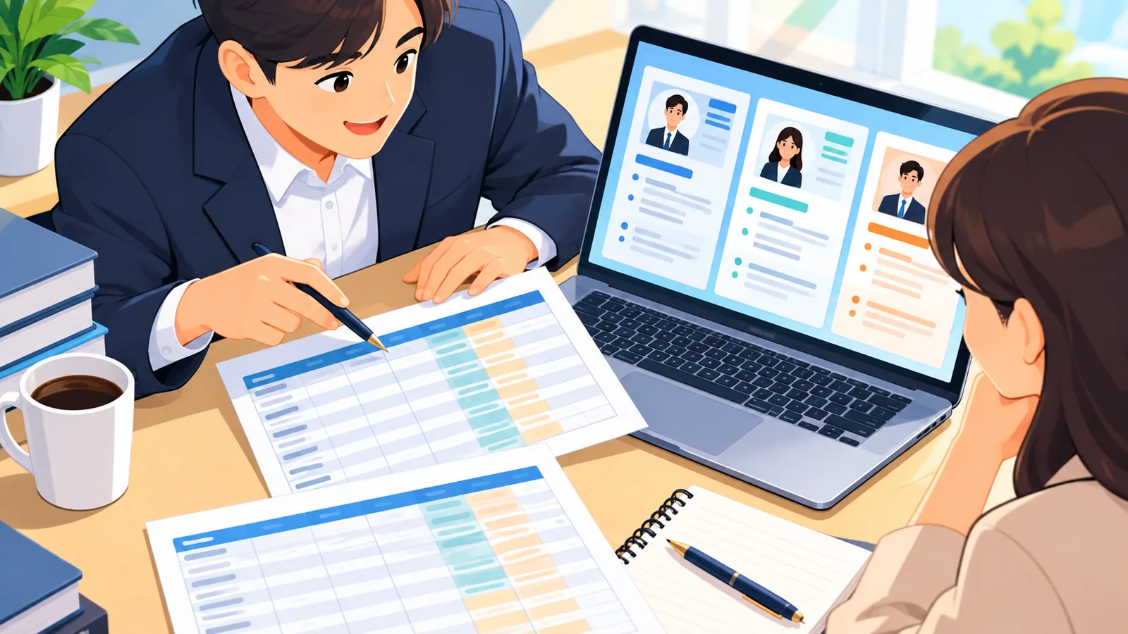 Consulenti di carriera che confrontano diversi strumenti per CV