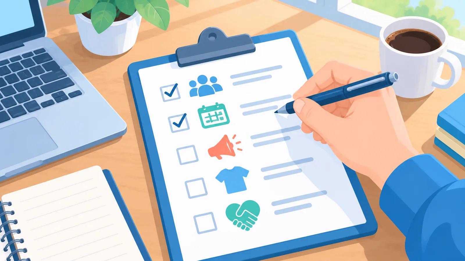 Checklist stampata su una scrivania prima di scegliere uno strumento