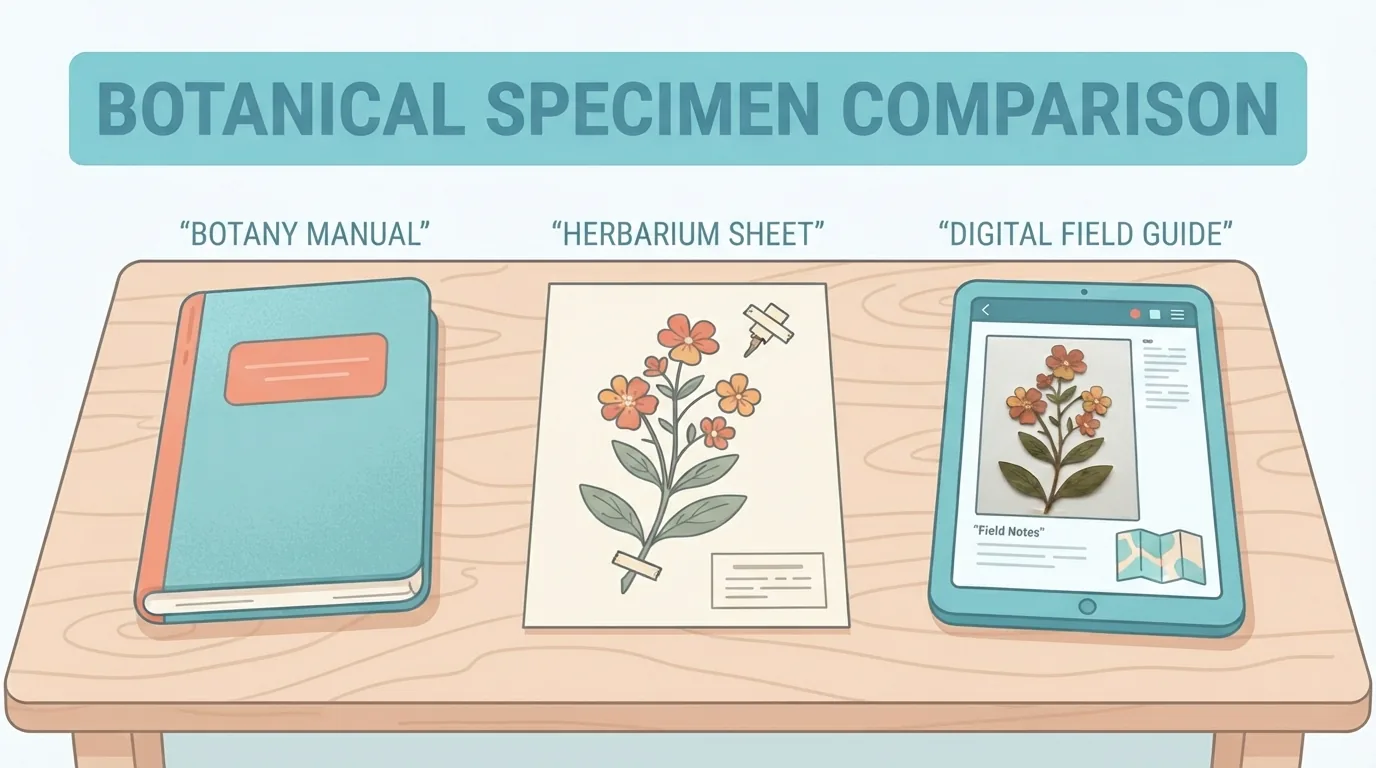 Confronto tra manuale, erbario e tablet