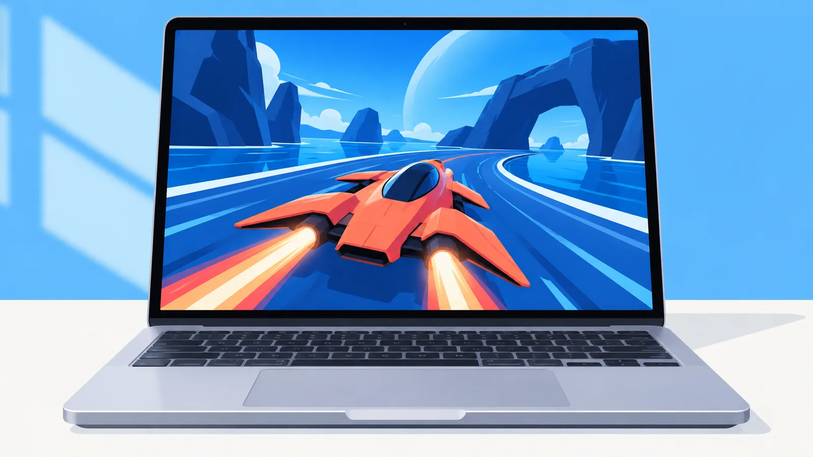 MacBook Pro che mostra un gioco compatibile con macOS