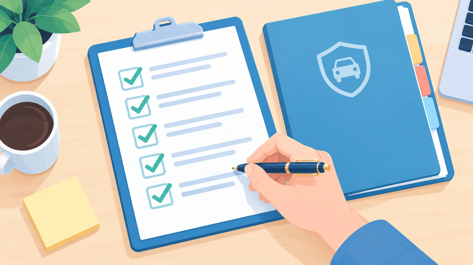 Checklist cartacea con caselle di controllo spuntate