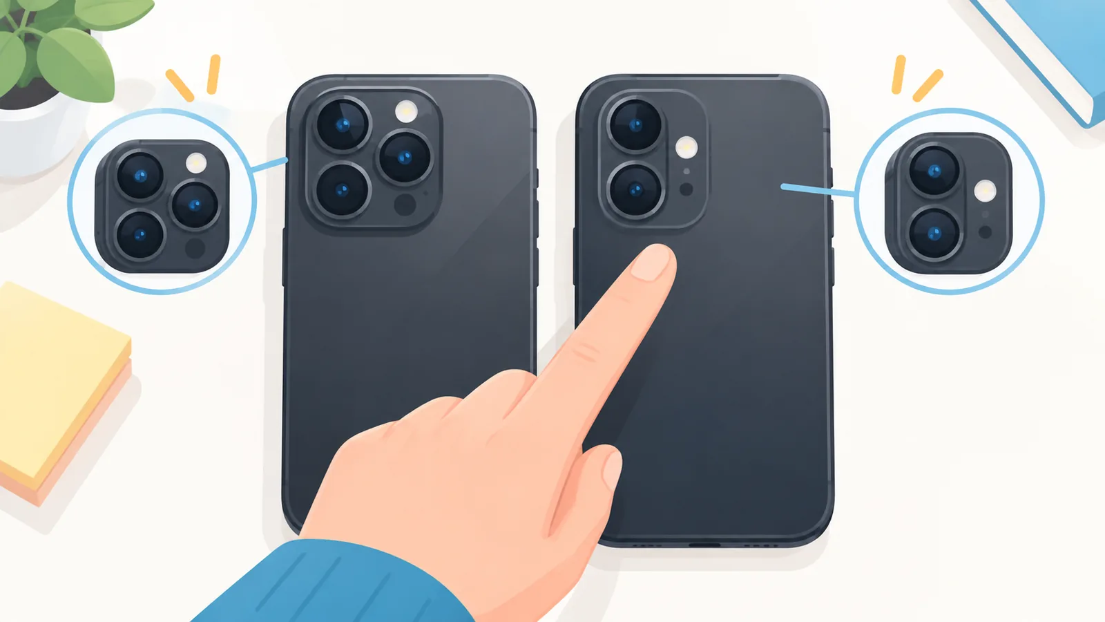 Due modelli simili di smartphone a confronto per notare le differenze
