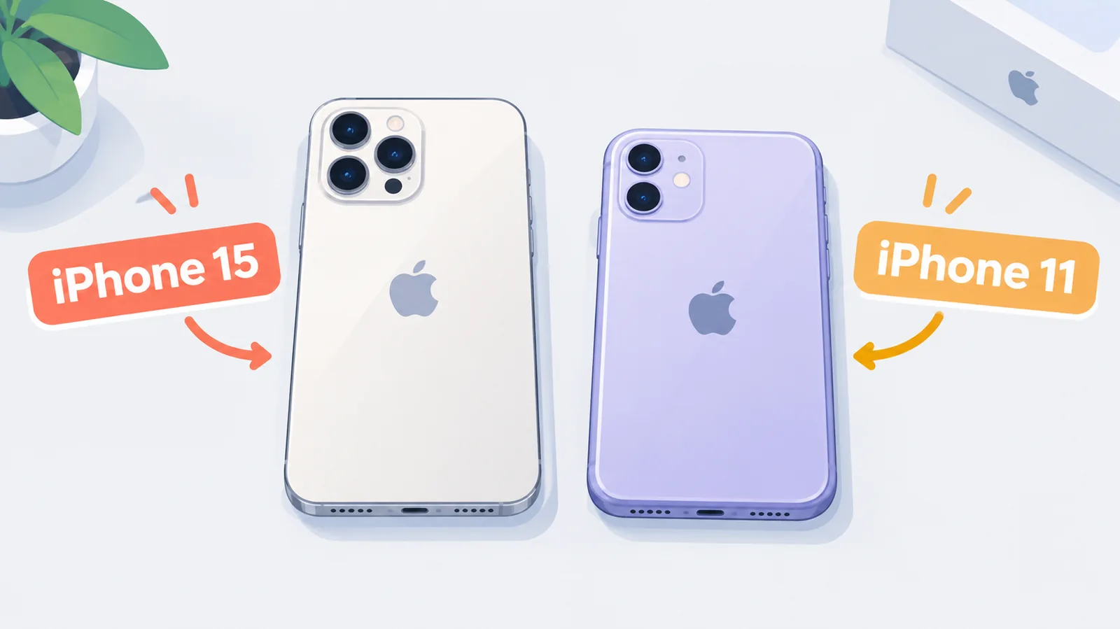 Due iPhone di generazioni diverse posati uno accanto all'altro
