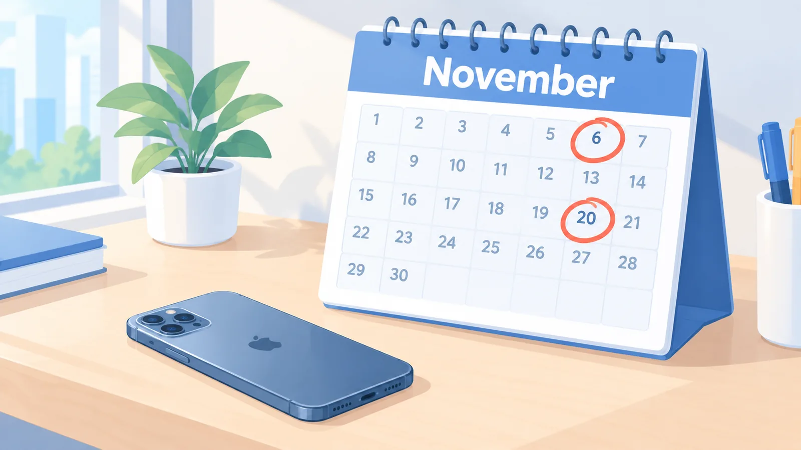 Calendario di novembre con evidenziati i giorni delle offerte