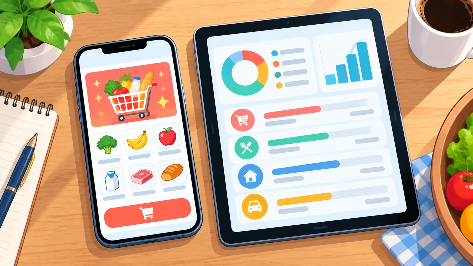Confronto visivo tra diverse app di risparmio su più schermi