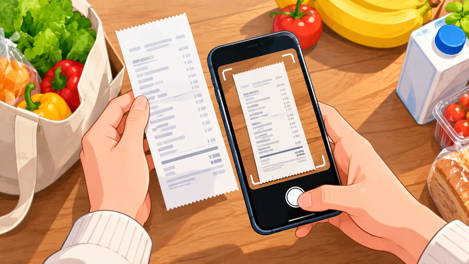 Ricevuta digitale scansionata con app di cashback