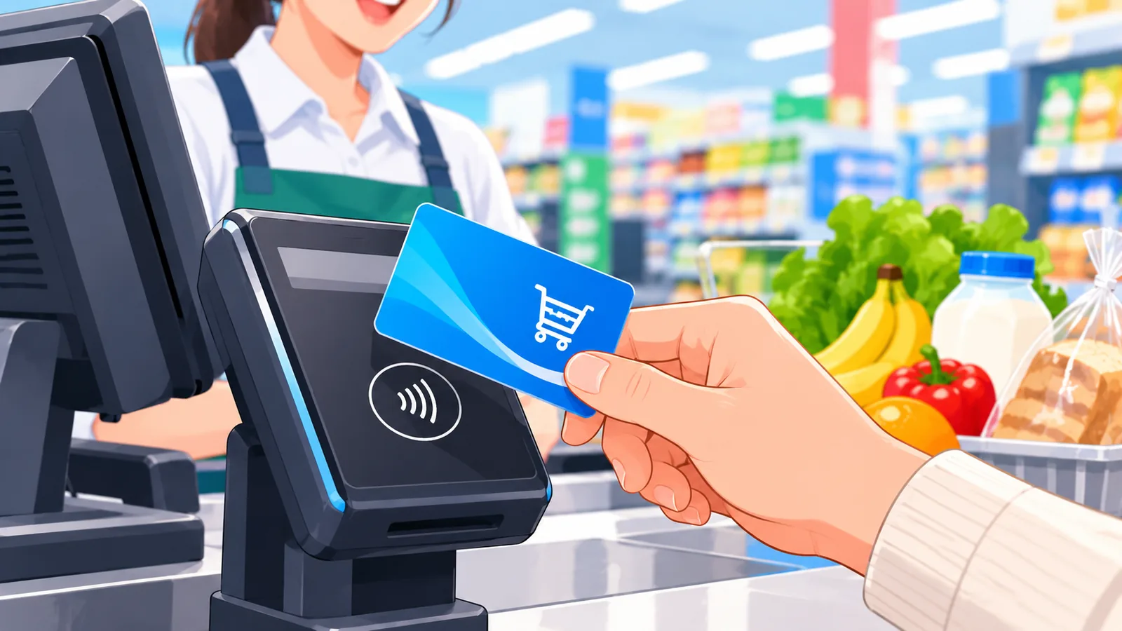 Carta fedeltà del supermercato utilizzata alla cassa