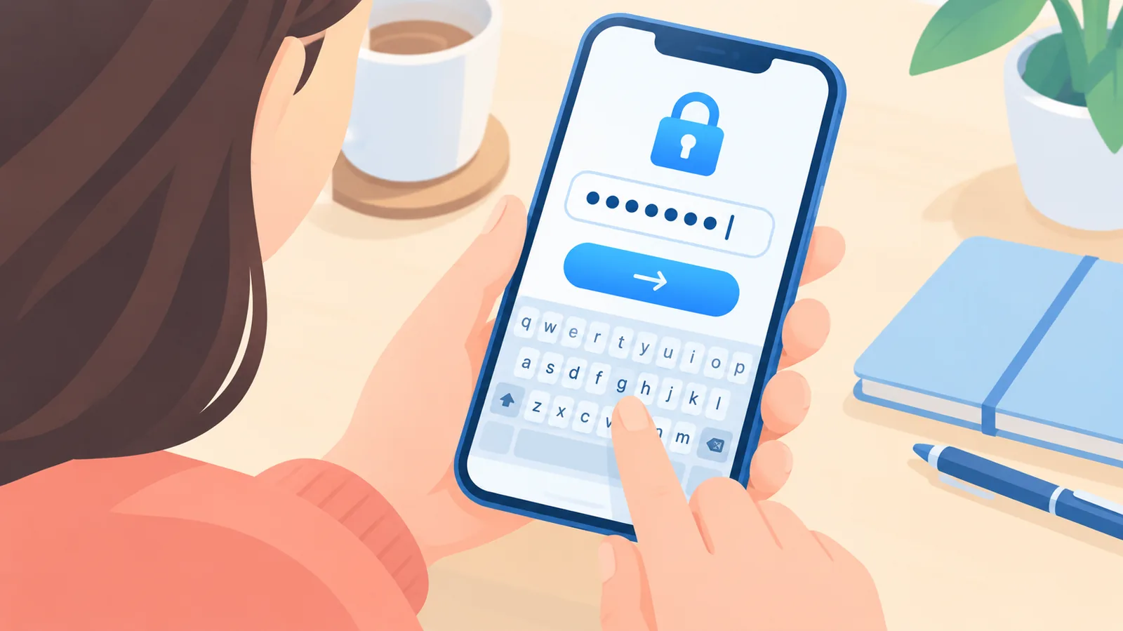 Apple IDのサインイン状態を確認する様子