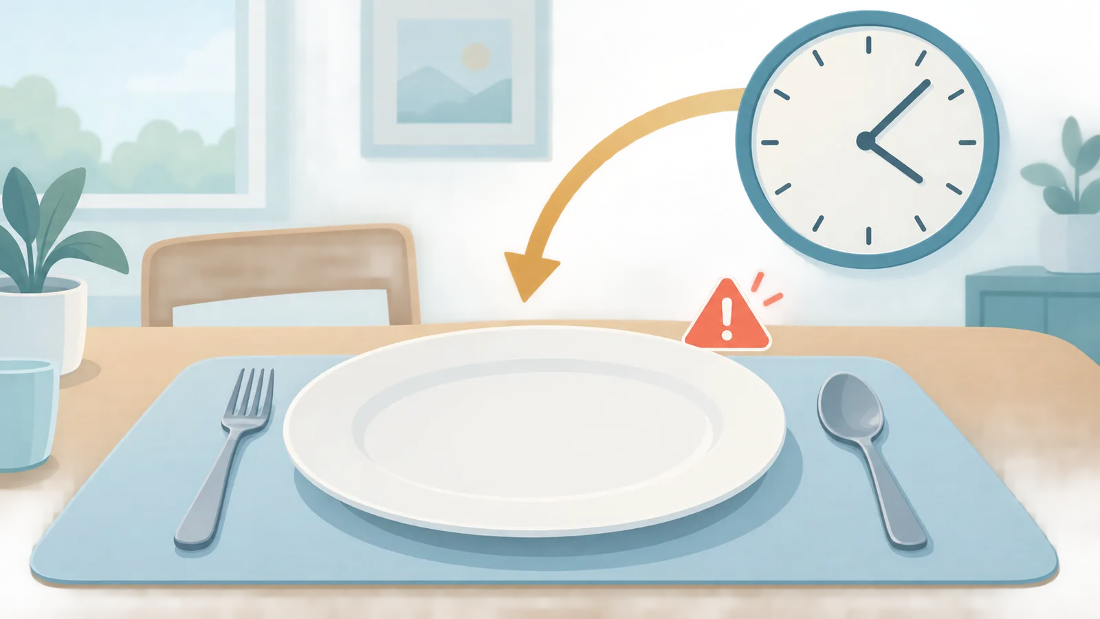 極端な食事制限を避けることを示す食卓のイメージ