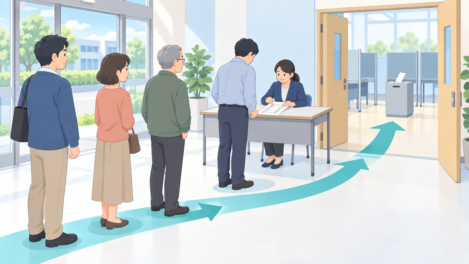 投票所入場券がない場合の投票手続きのイメージ