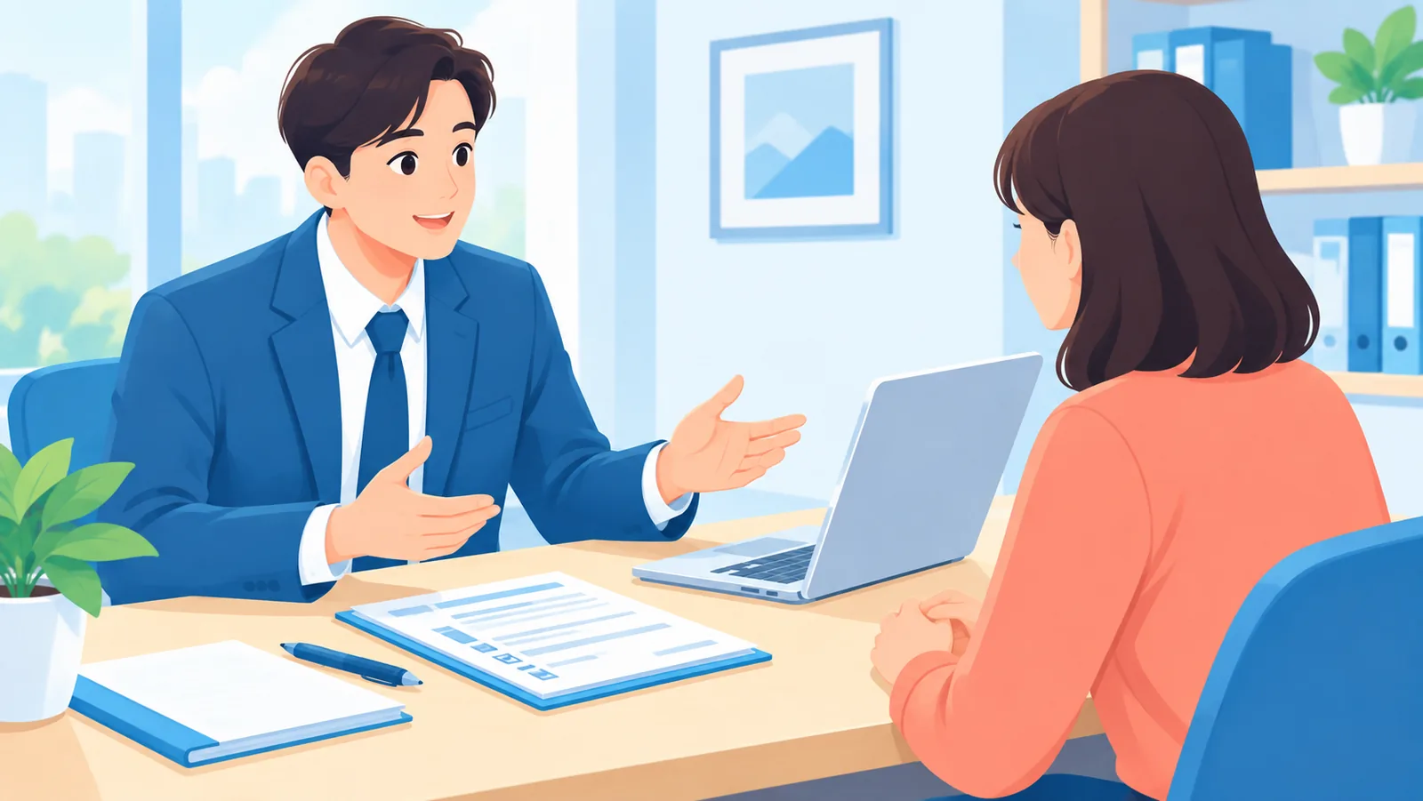 保険金の支払い可否を比較する様子