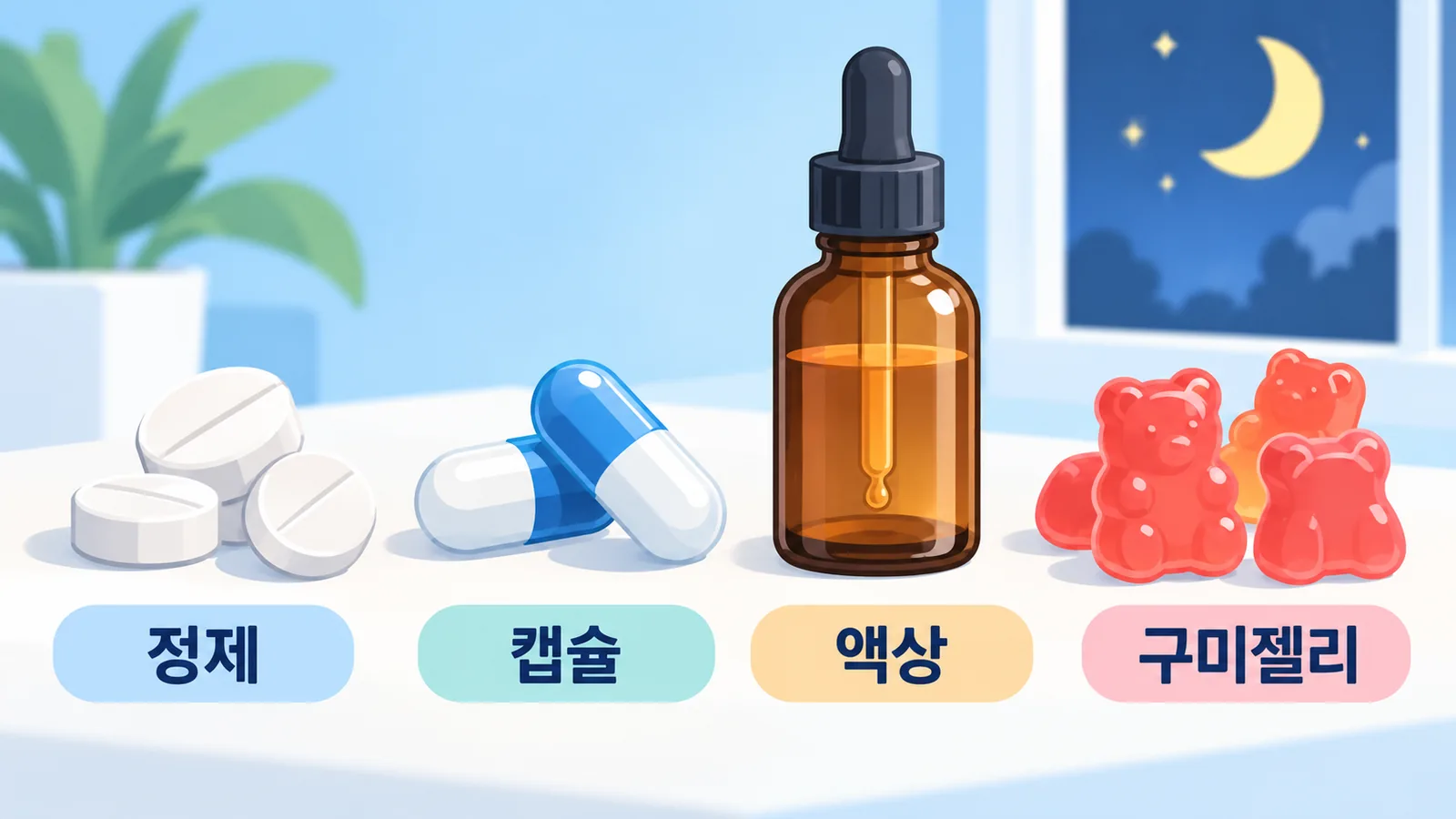 정제, 액상, 구미젤리 등 다양한 멜라토닌 제형