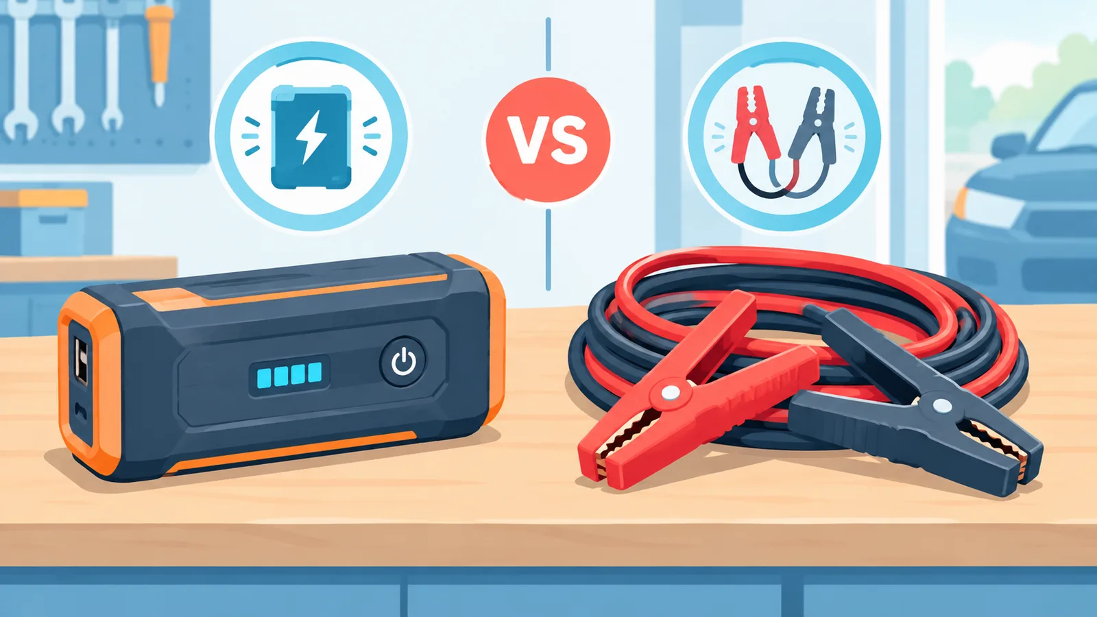 Ciri keselamatan pada panel kawalan jump starter