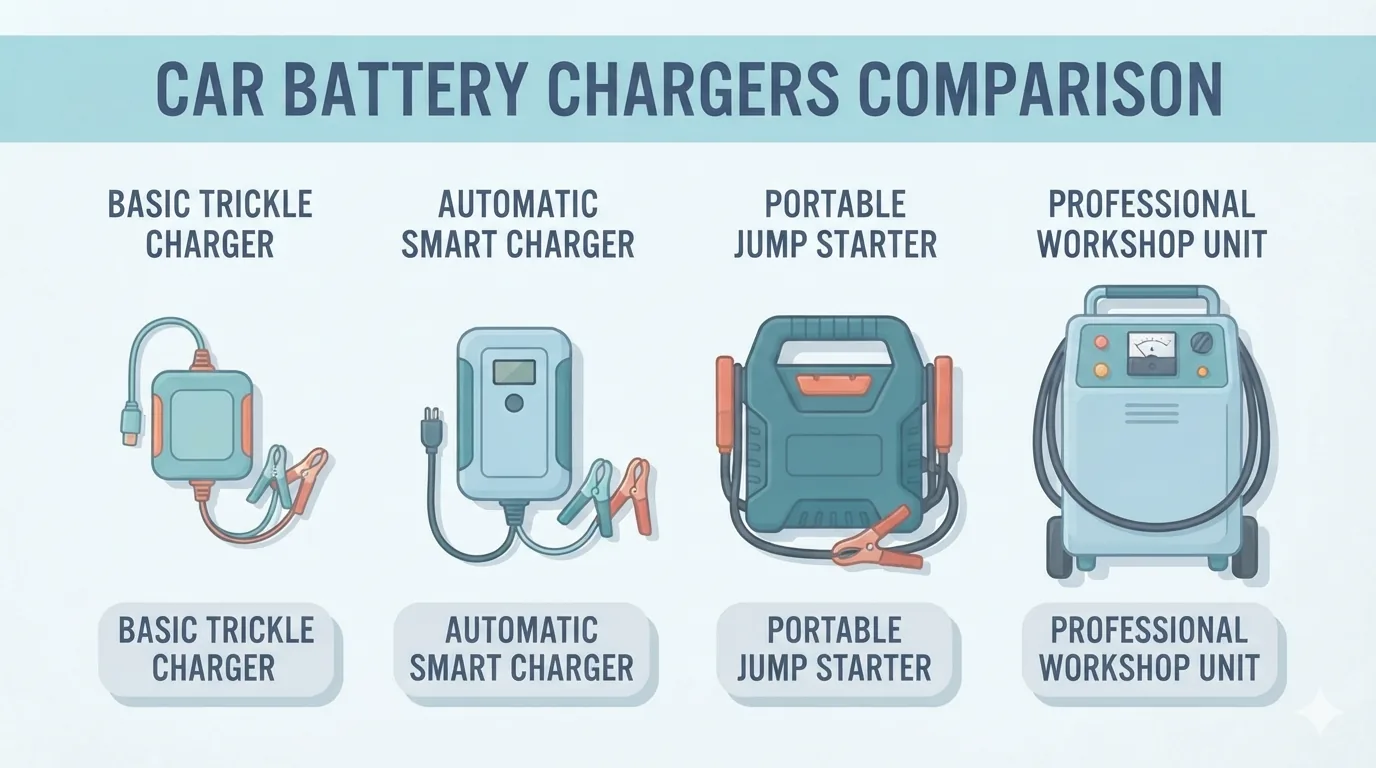 Perbandingan model charger bateri kereta