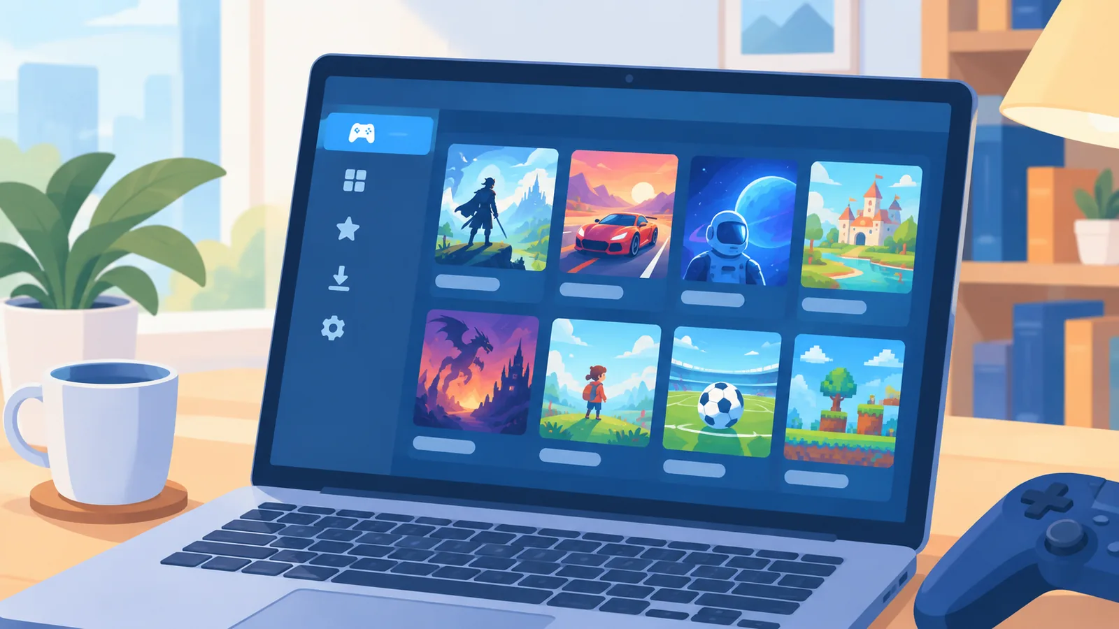 Konsep Steam Family Sharing pada skrin komputer