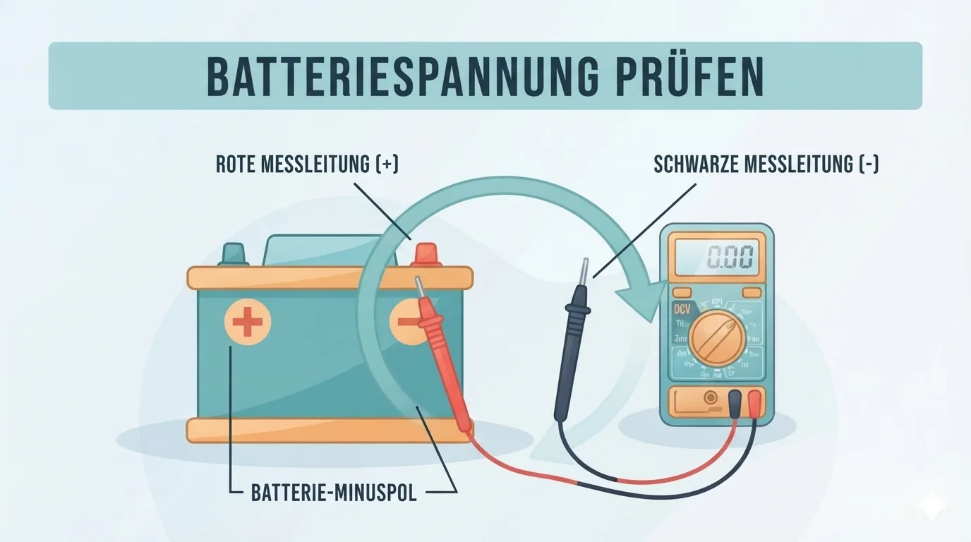 Accuspanning meten in rust met een multimeter